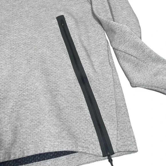 Nike Tech Zip Crew Carbon Heather Black Sweater Size L - Picture 3 of 4